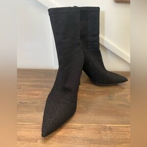 Badgley Mischka Jewel Booties Black Glimmer Size:7.5